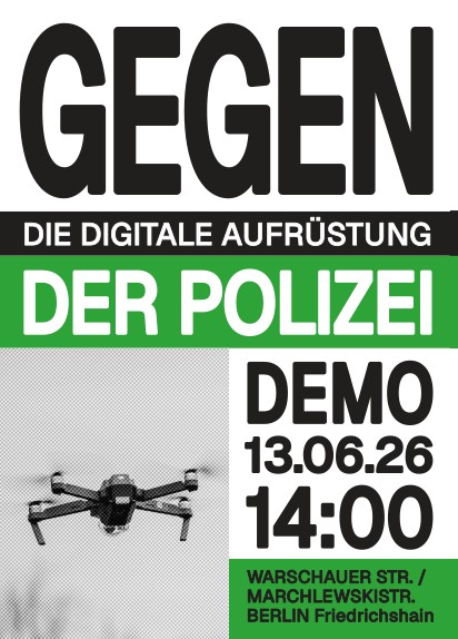 Flyer, mit Drohnen-Motiv