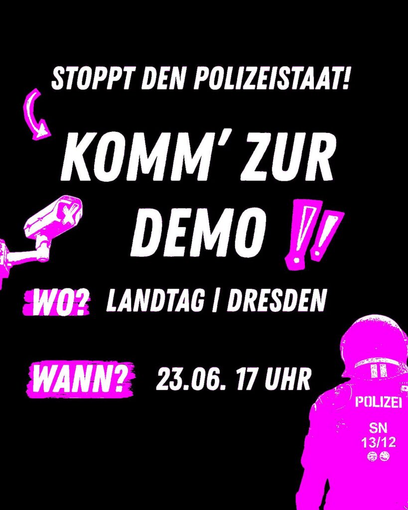 Sharepic zur Demo am 23.6.26 in Dresden