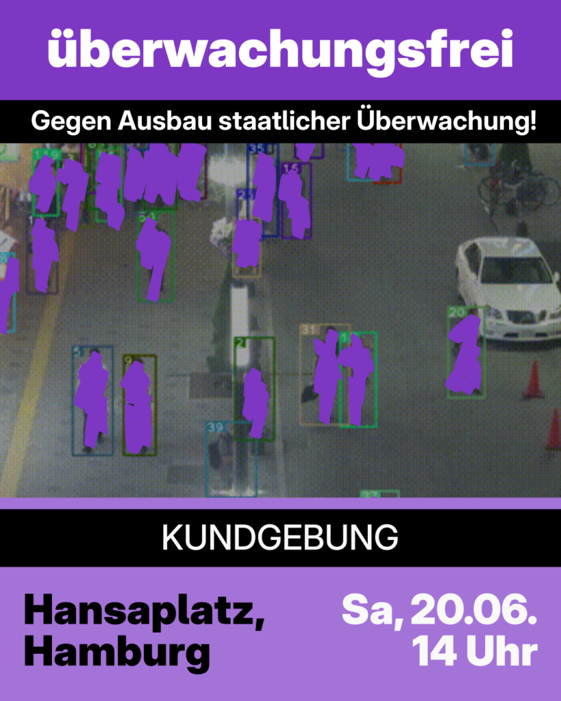 Sharepic der Demo auf dem Hamburger Hansaplatz, Sa, 20.06.26, 14 Uhr