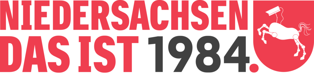 NIEDERSACHSEN DAS IST 1984 [Wappen von Niedersachsen mit weißem Roboterpferd]
